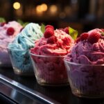 Heladerías - Copas de helado de diferentes sabores en una de las mejores heladerías en Sevilla