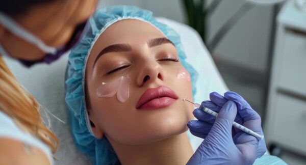 Clínicas de ácido hialurónico - Mujer en la mejor clínica ácido hialuronico Sevilla realizándose un tratamiento con ácido hialurónico labios