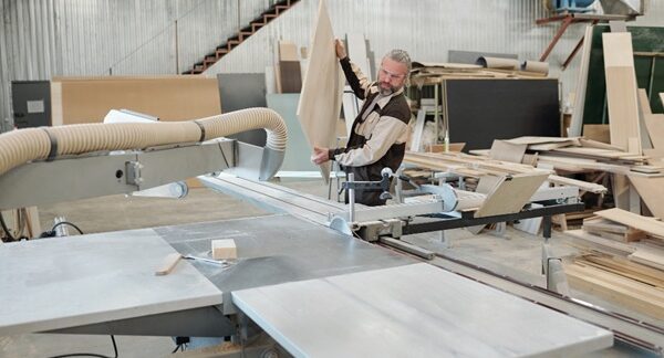 Fabricantes de cocinas - Trabajadores de una fábrica de cocinas valorada como los mejores fabricantes de cocinas en Sevilla creando muebles de cocina directos de fábrica