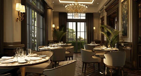 Restaurantes de lujo - Interior de un restaurante con estrellas Michelin y buena comida reconocido como uno de los mejores restaurantes de lujo de Sevilla