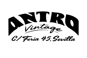 una de las tiendas de ropa vintage de Sevilla, logo de la tienda Antro vintage