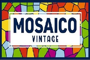 una de las tiendas de ropa vintage de Sevilla, logo de la tienda Mosaico Vintage